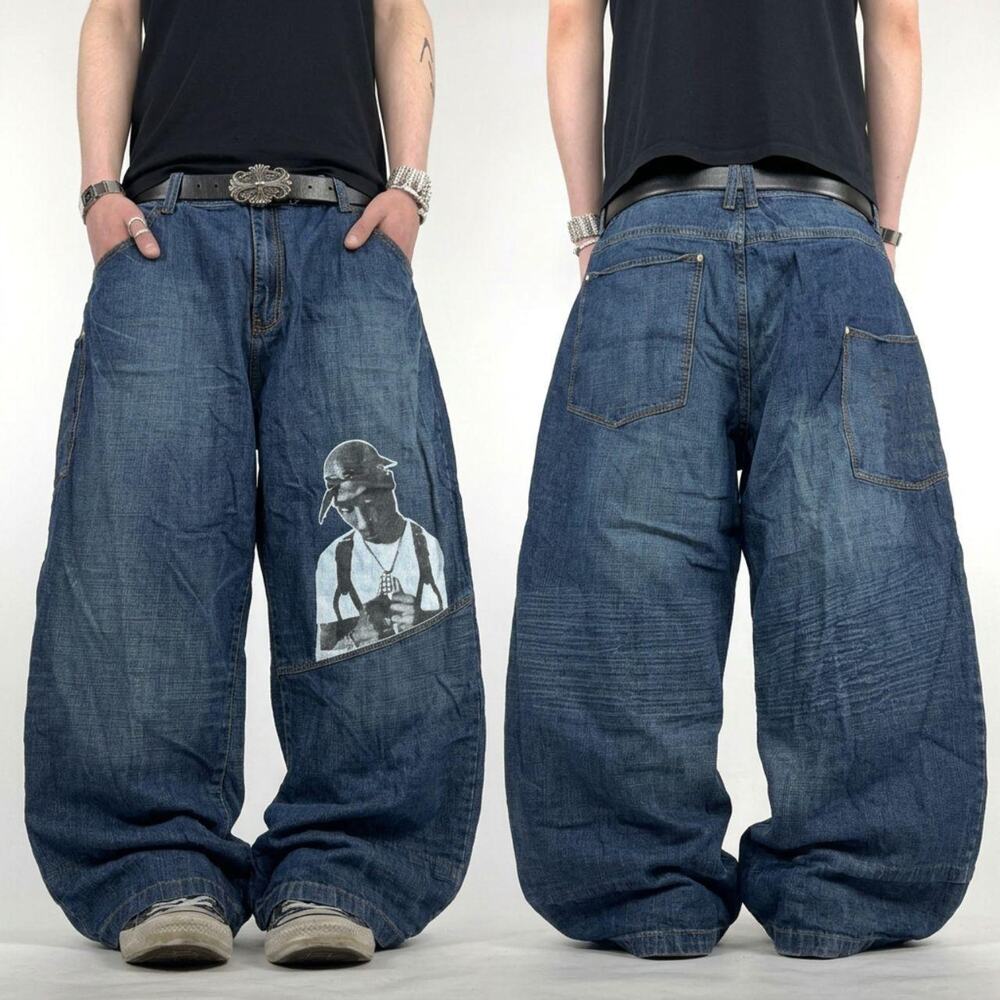 Vintage rare archive faded makaveli grunge baggy wide leg skater jeans